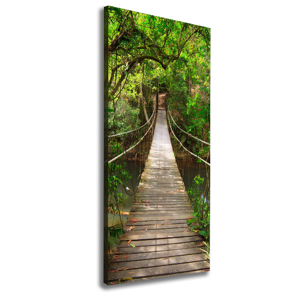Cuadro moderno en lienzo resistente uv vertical Puente colgante