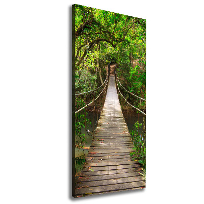 Cuadro moderno en lienzo resistente uv vertical Puente colgante