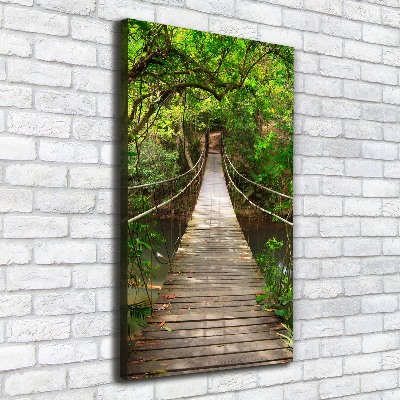 Cuadro moderno en lienzo resistente uv vertical Puente colgante