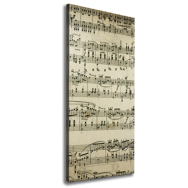 Fotografía en lienzo vertical Notas sobre un pentagrama