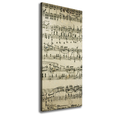 Fotografía en lienzo vertical Notas sobre un pentagrama