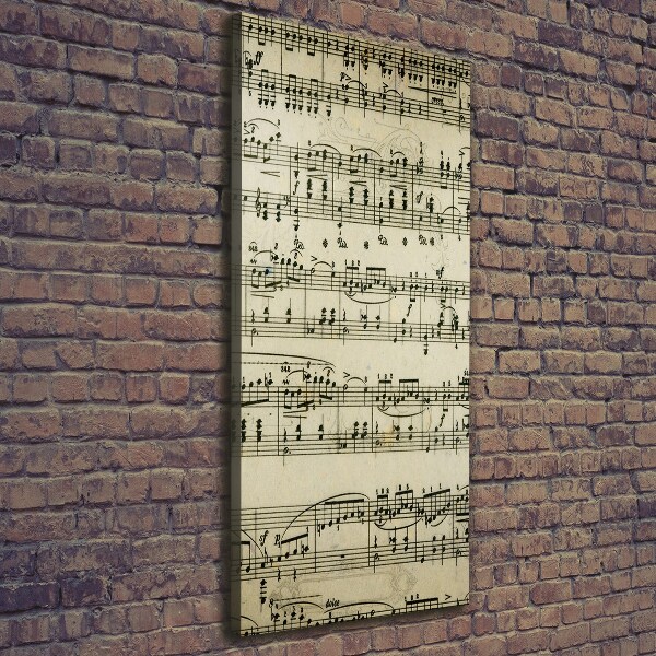 Fotografía en lienzo vertical Notas sobre un pentagrama