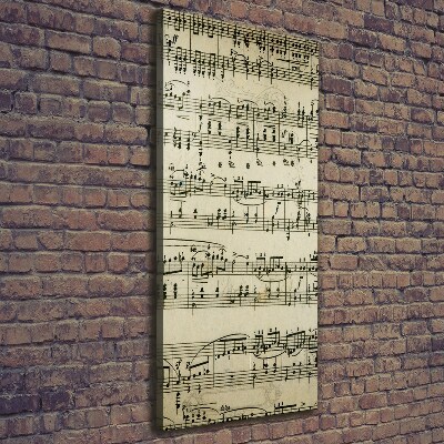 Fotografía en lienzo vertical Notas sobre un pentagrama