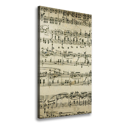 Fotografía en lienzo vertical Notas sobre un pentagrama