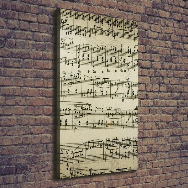 Fotografía en lienzo vertical Notas sobre un pentagrama