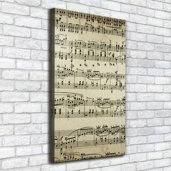 Fotografía en lienzo vertical Notas sobre un pentagrama