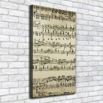 Fotografía en lienzo vertical Notas sobre un pentagrama