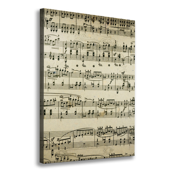 Fotografía en lienzo vertical Notas sobre un pentagrama