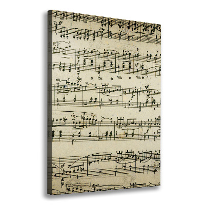 Fotografía en lienzo vertical Notas sobre un pentagrama