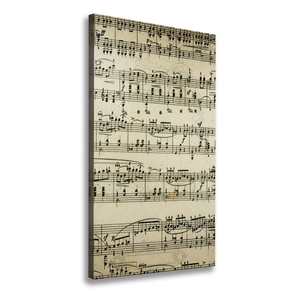 Fotografía en lienzo vertical Notas sobre un pentagrama