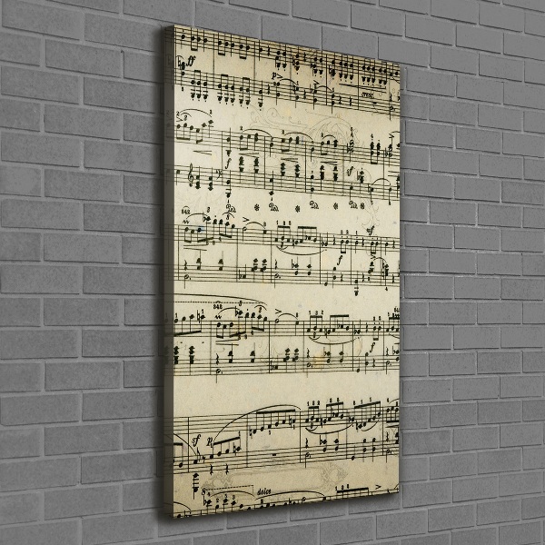 Fotografía en lienzo vertical Notas sobre un pentagrama