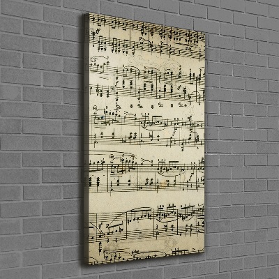 Fotografía en lienzo vertical Notas sobre un pentagrama