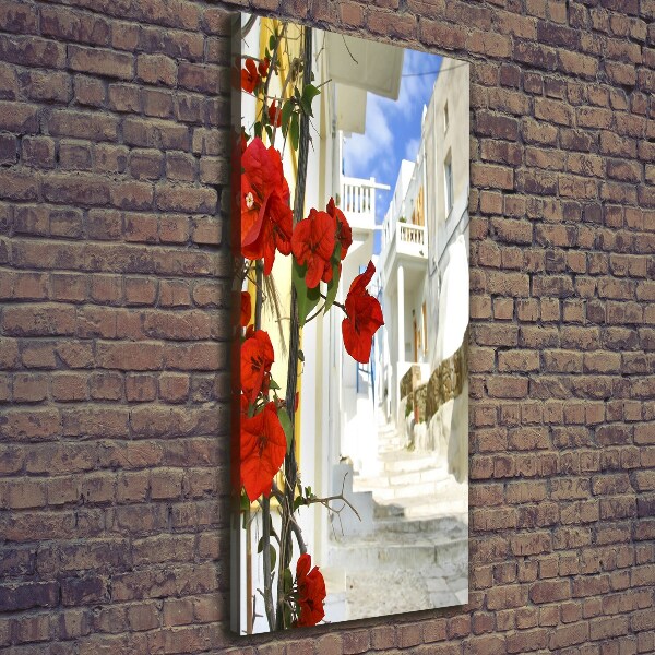 Cuadro canvas decorativo para salón vertical Mykonos, Grecia