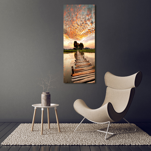 Fotografía en lienzo vertical Puente de madera