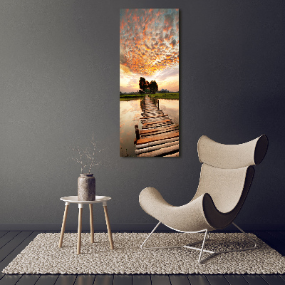 Fotografía en lienzo vertical Puente de madera