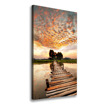 Fotografía en lienzo vertical Puente de madera