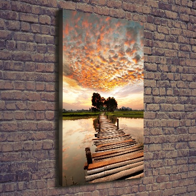 Fotografía en lienzo vertical Puente de madera