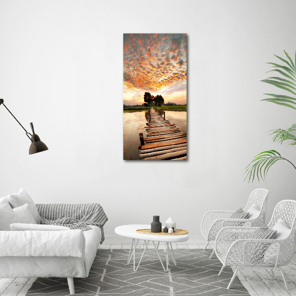 Fotografía en lienzo vertical Puente de madera
