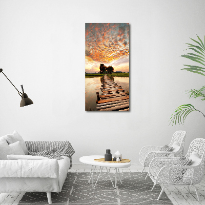 Fotografía en lienzo vertical Puente de madera
