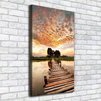 Fotografía en lienzo vertical Puente de madera