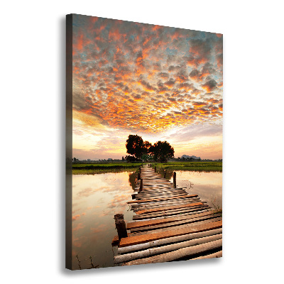 Fotografía en lienzo vertical Puente de madera