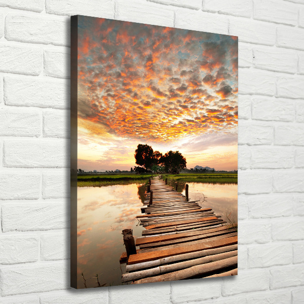 Fotografía en lienzo vertical Puente de madera