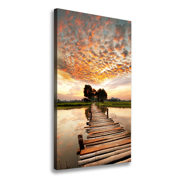 Fotografía en lienzo vertical Puente de madera
