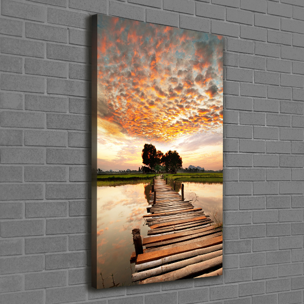 Fotografía en lienzo vertical Puente de madera