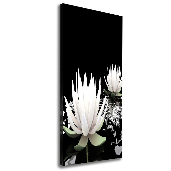 Cuadro moderno en lienzo resistente uv vertical flor de loto