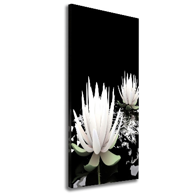 Cuadro moderno en lienzo resistente uv vertical flor de loto