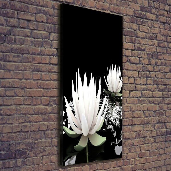 Cuadro moderno en lienzo resistente uv vertical flor de loto
