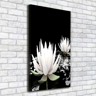 Cuadro moderno en lienzo resistente uv vertical flor de loto
