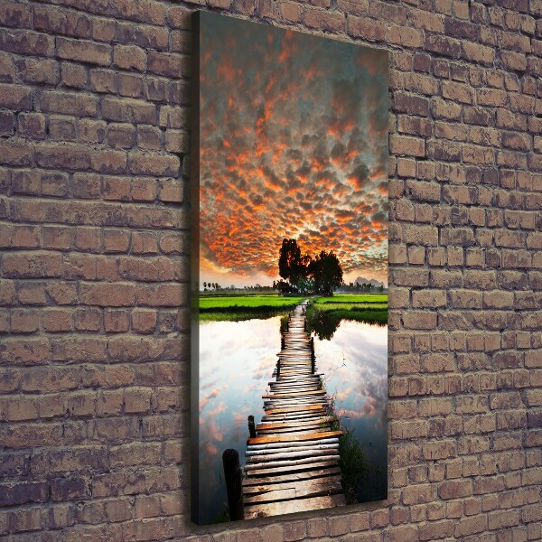 Fotografía en lienzo vertical Puente de madera