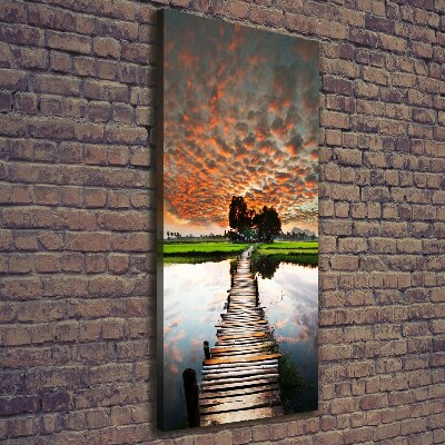 Fotografía en lienzo vertical Puente de madera