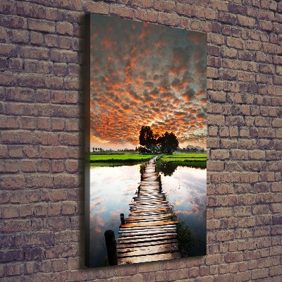 Fotografía en lienzo vertical Puente de madera