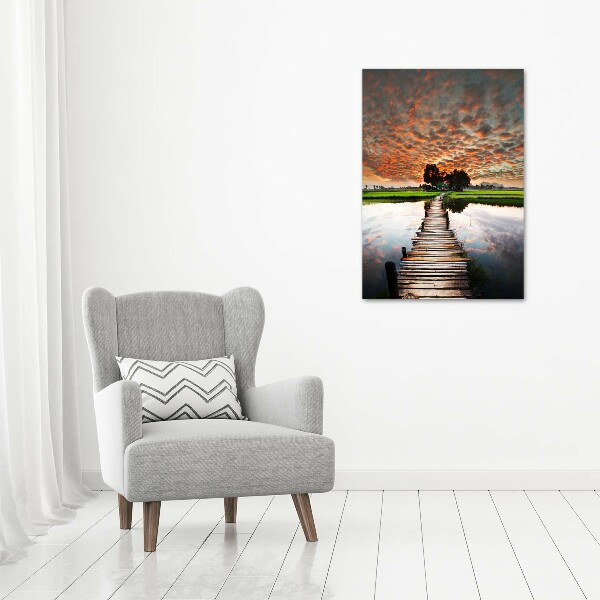 Fotografía en lienzo vertical Puente de madera