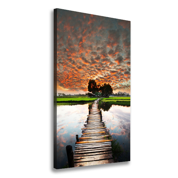 Fotografía en lienzo vertical Puente de madera