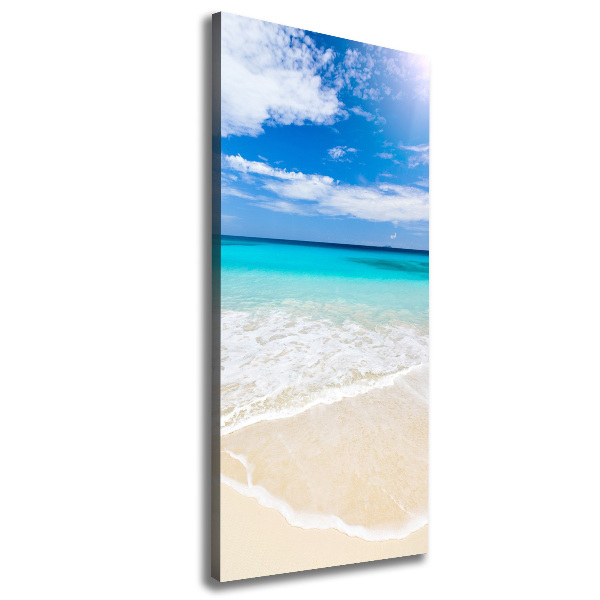 Cuadro canvas decorativo para salón vertical Playa tropical