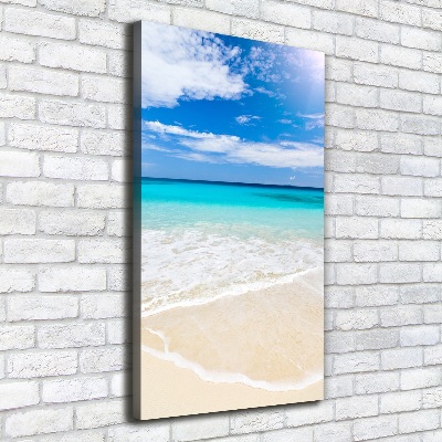 Cuadro canvas decorativo para salón vertical Playa tropical