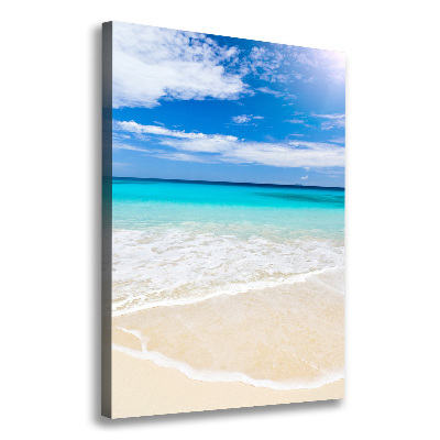 Cuadro canvas decorativo para salón vertical Playa tropical
