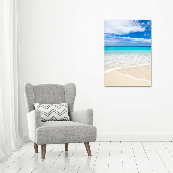 Cuadro canvas decorativo para salón vertical Playa tropical