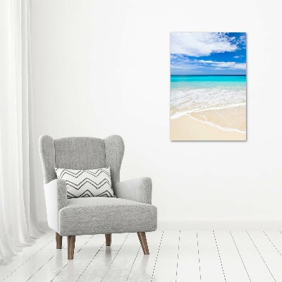 Cuadro canvas decorativo para salón vertical Playa tropical