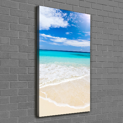 Cuadro canvas decorativo para salón vertical Playa tropical