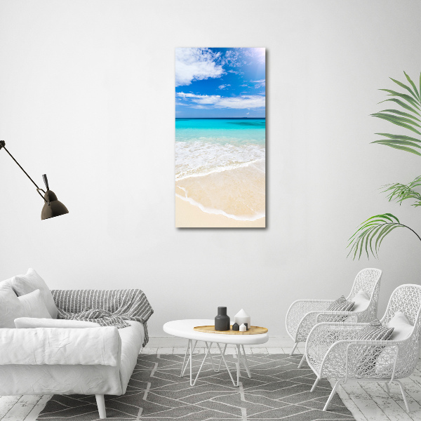 Cuadro canvas decorativo para salón vertical Playa tropical