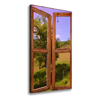 Cuadro moderno en lienzo resistente uv vertical El paisaje fuera de la ventana