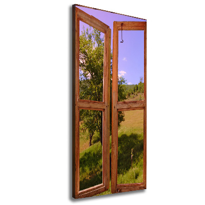 Cuadro moderno en lienzo resistente uv vertical El paisaje fuera de la ventana