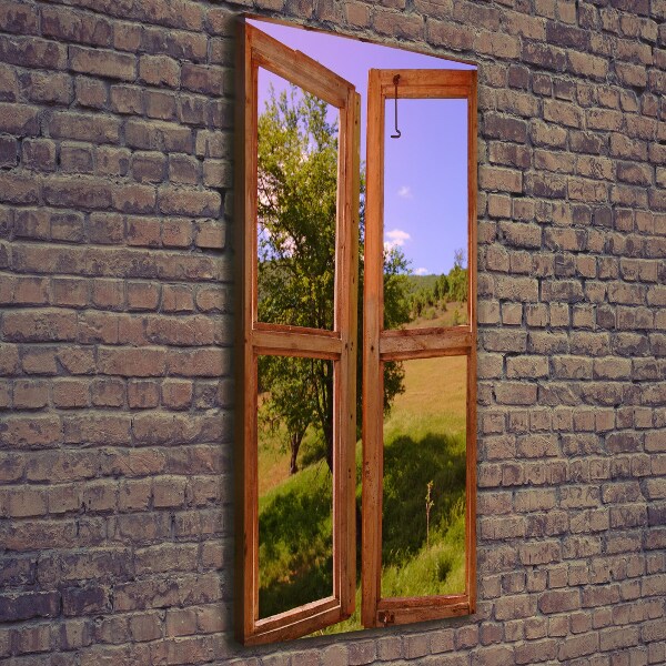 Foto obraz na płótnie pionowy Krajobraz za oknem