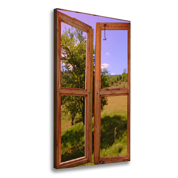 Foto obraz na płótnie pionowy Krajobraz za oknem