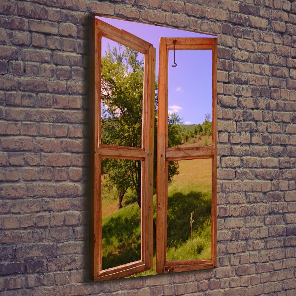 Cuadro moderno en lienzo resistente uv vertical El paisaje fuera de la ventana