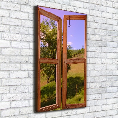 Cuadro moderno en lienzo resistente uv vertical El paisaje fuera de la ventana